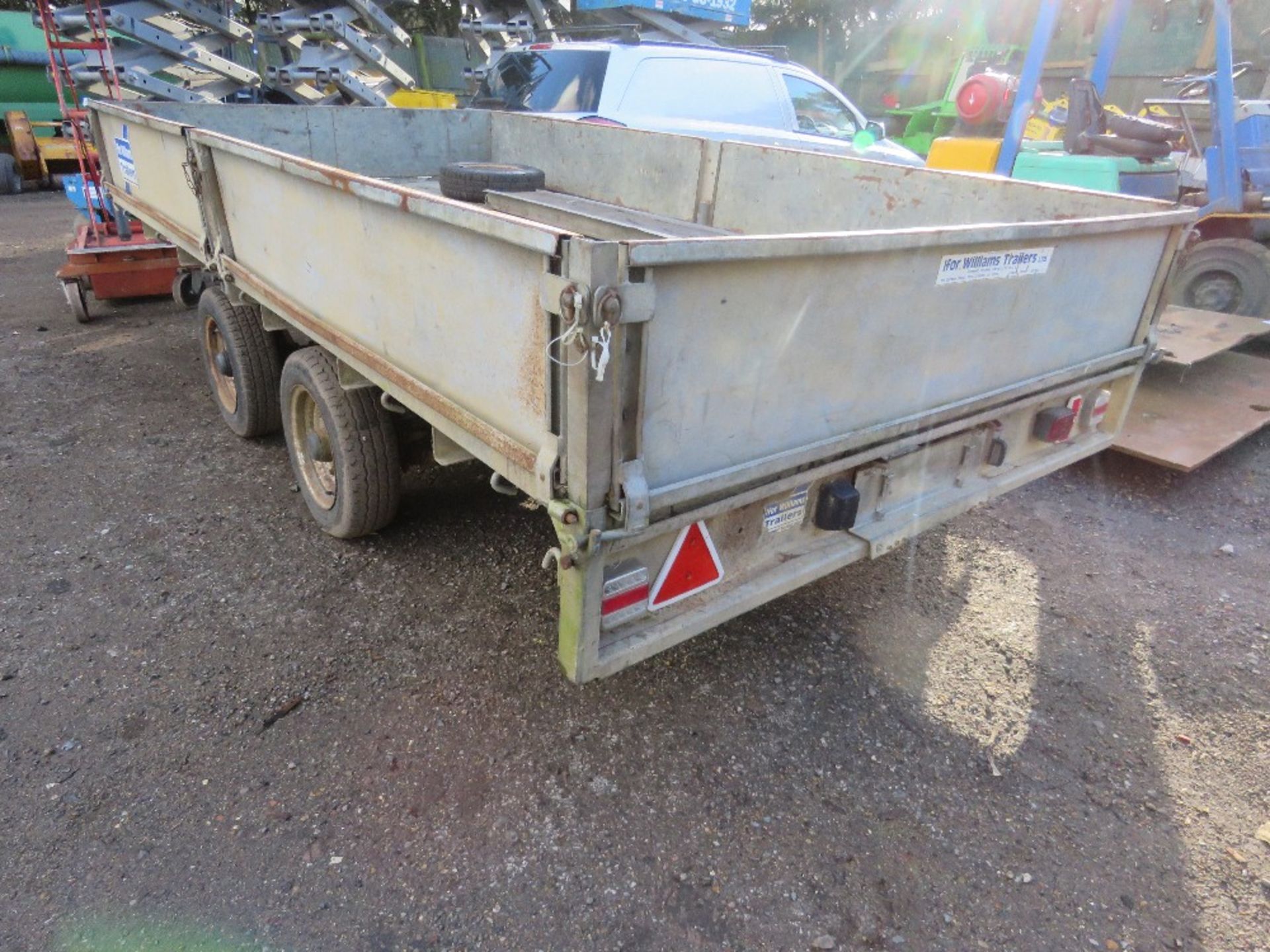 IFOR WILLIAMS TWIN AXLED LM126G PLANT TRAILER WITH SIDES AND RAMPS. SN:122545. (TOWED 100 MILES LOAD - Image 7 of 9