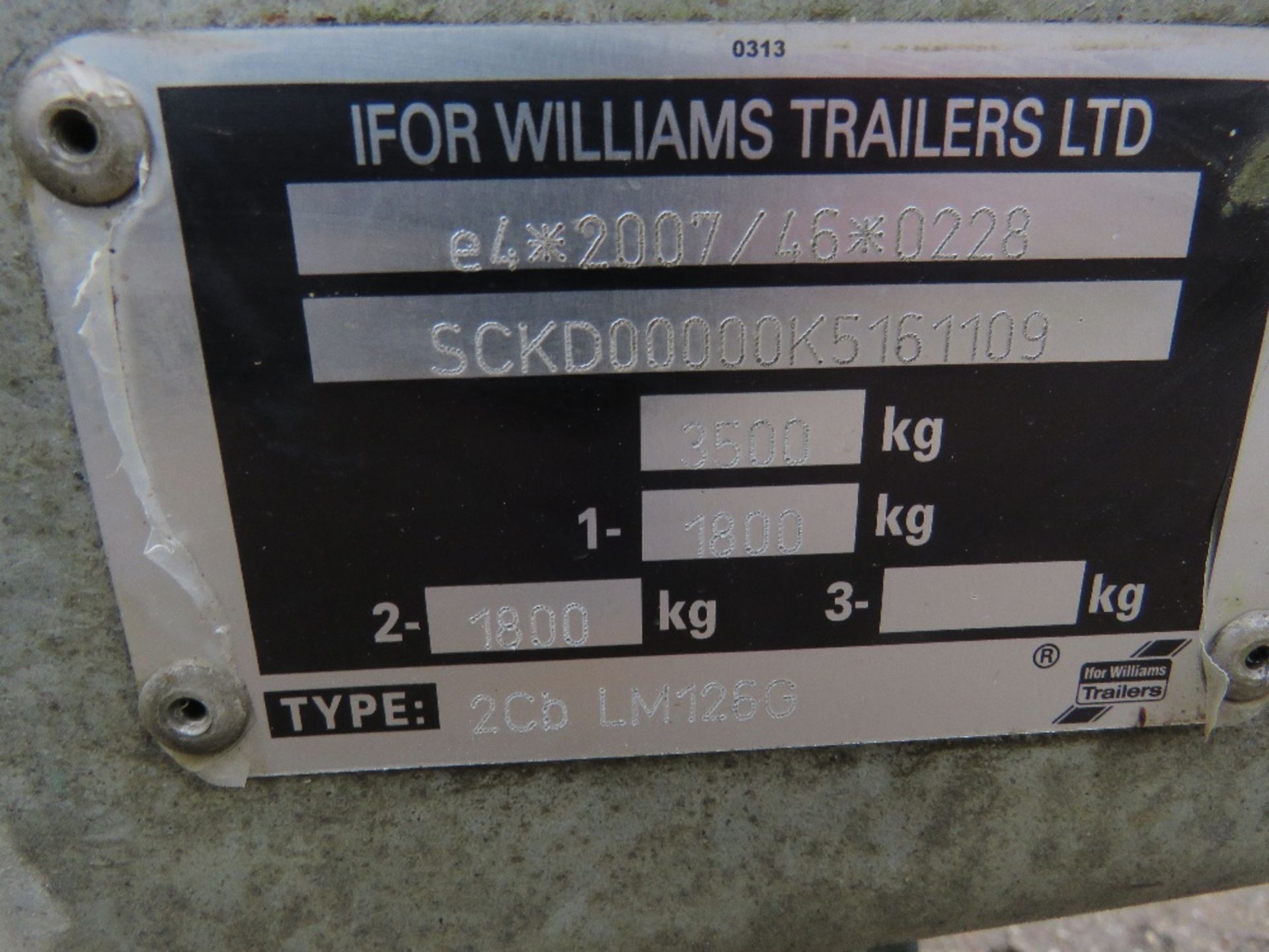 IFOR WILLIAMS 12FT LM126G TWIN AXLED PLANT TRAILER WITH SIDES, RAMPS AND TIE DOWN RINGS. YEAR 2019, - Image 3 of 11