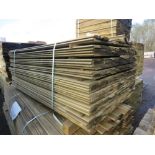 LARGE PACK OF TREATED SHIPLAP TIMBER CLADDING BOARDS. 1.72M LENGTH X 100MM WIDTH APPROX