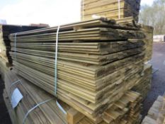 LARGE PACK OF TREATED SHIPLAP TIMBER CLADDING BOARDS. 1.72M LENGTH X 100MM WIDTH APPROX