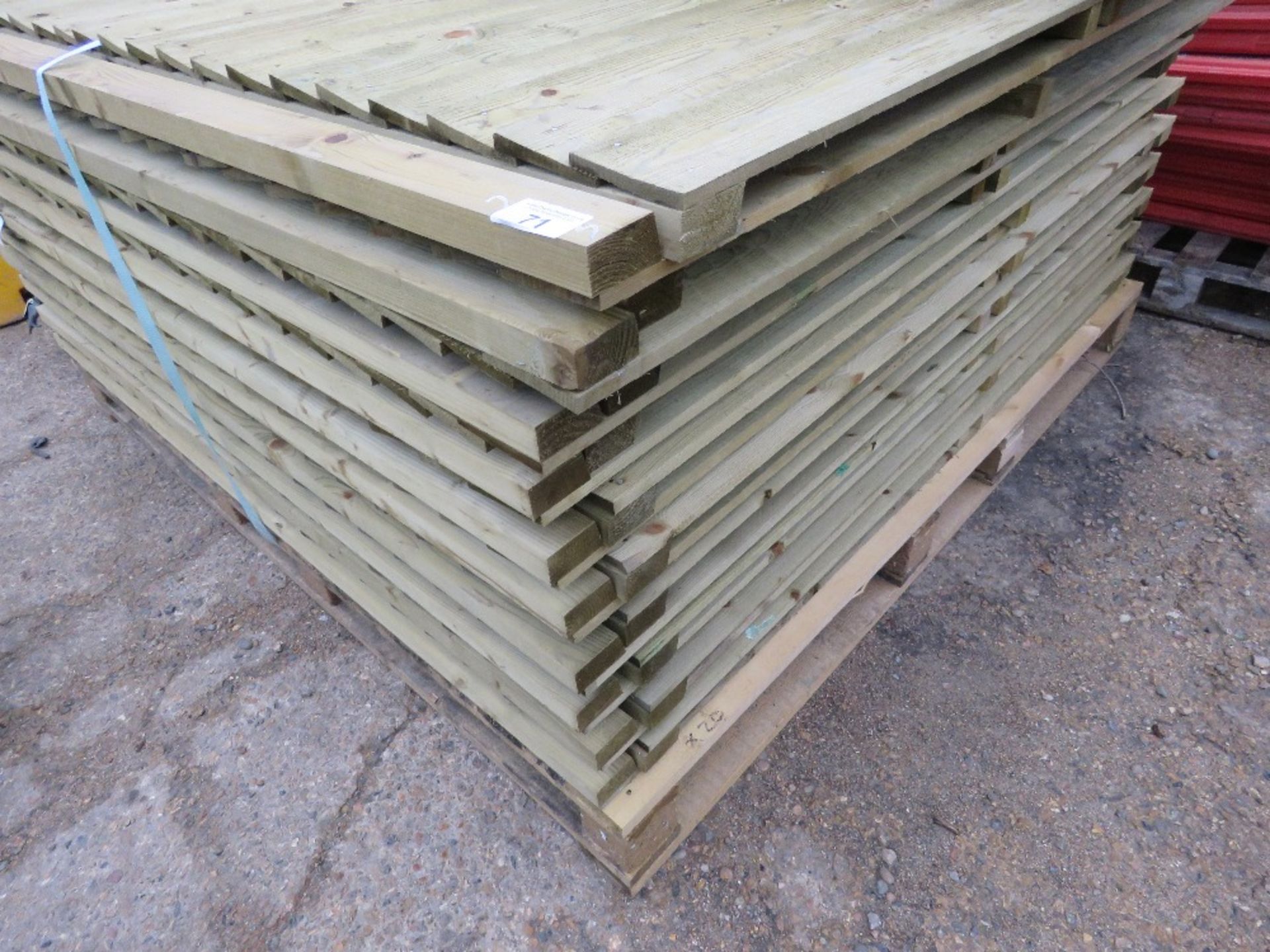 20NO FEATHER EDGE CLAD FENCING PANELS, PRESSURE TREATED, 1.8M X 1.83M APPROX.