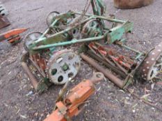 SET OF TRAILED WHEEL DRIVEN GANG MOWERS, TRACTOR MOUNTED. THIS LOT IS SOLD UNDER THE AUCTIONEERS