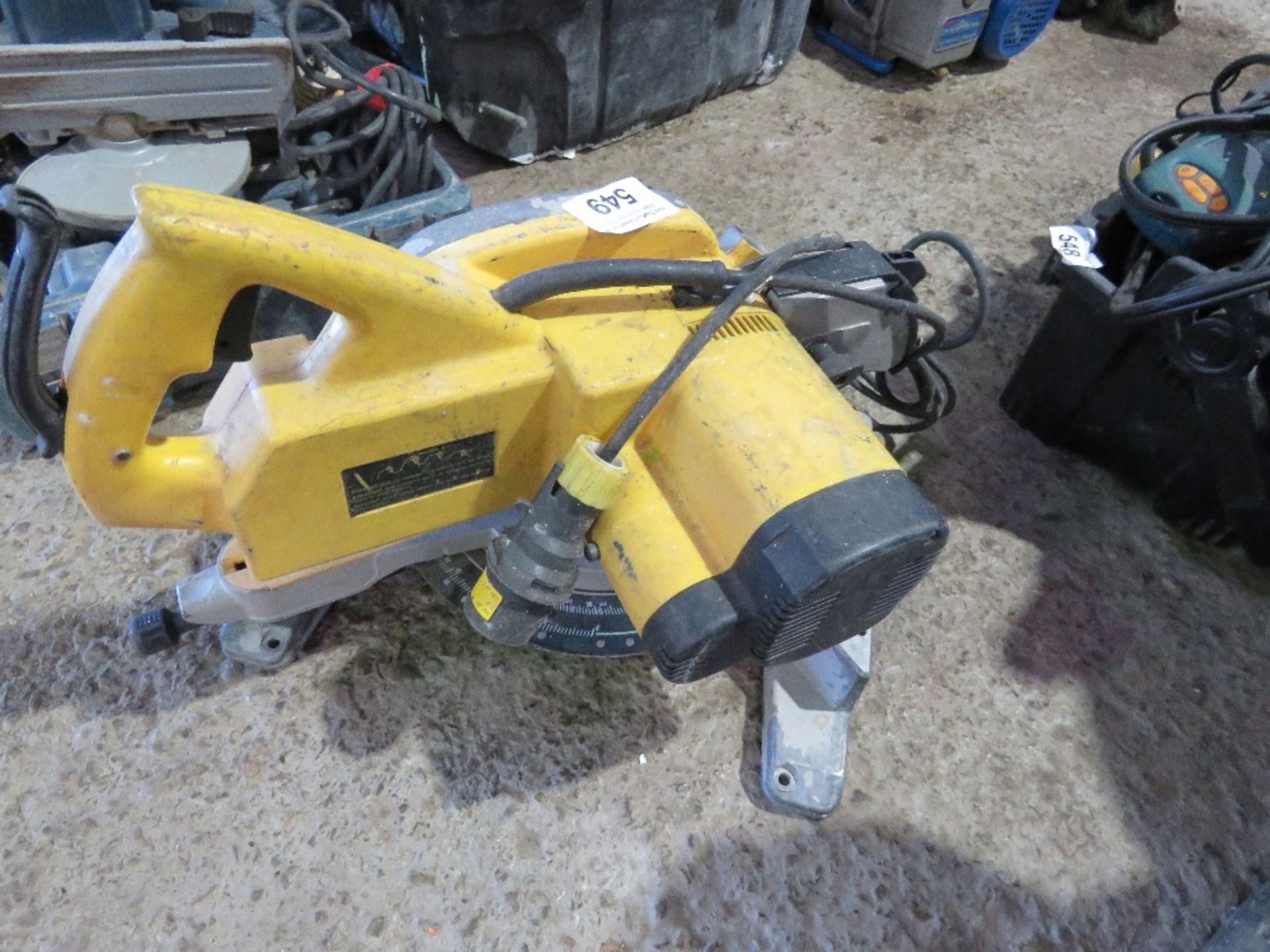 DEWALT 110V MITRE SAW. THIS LOT IS SOLD UNDER THE AUCTIONEERS MARGIN SCHEME, THEREFORE NO VAT WI - Image 2 of 3