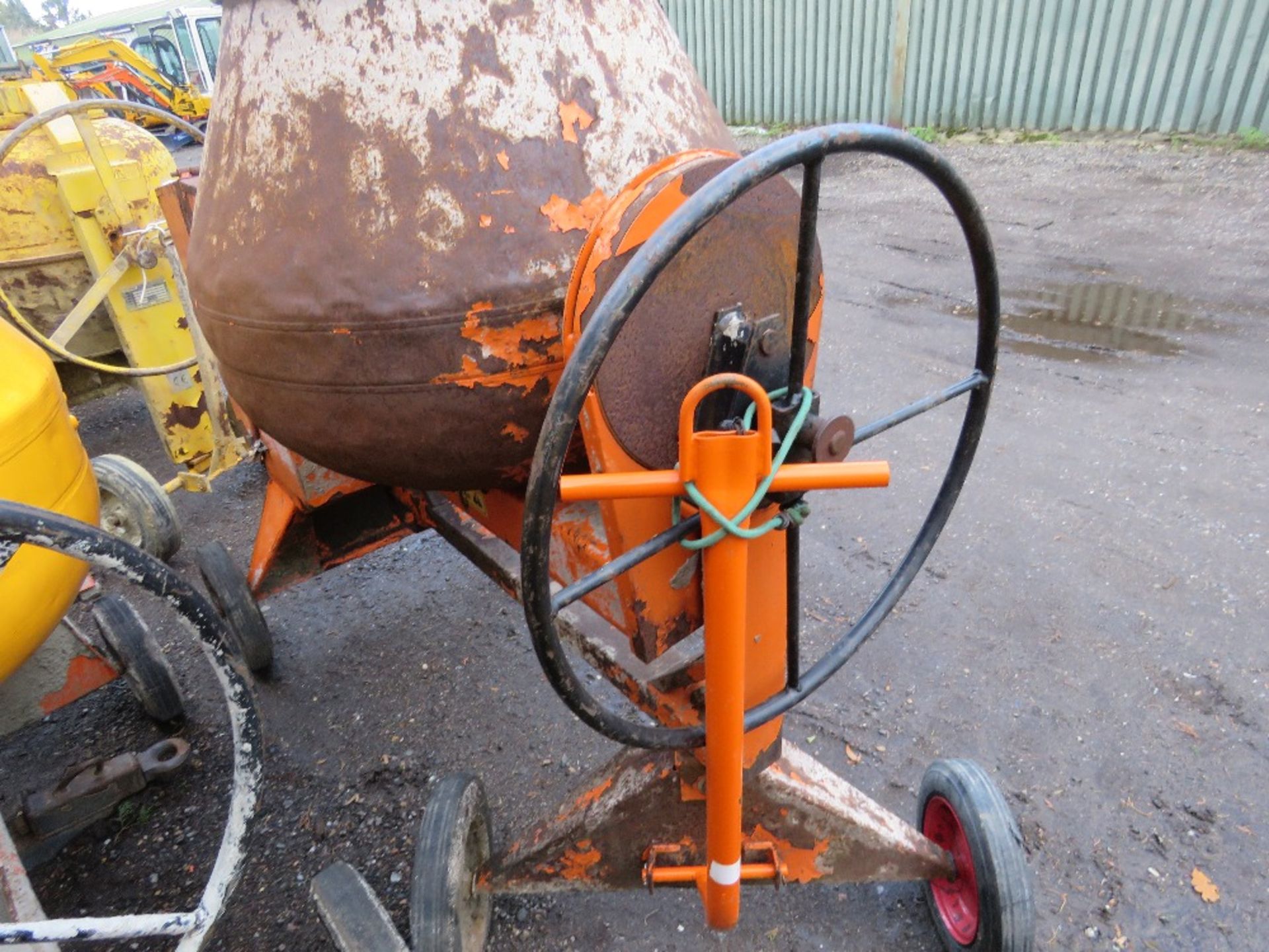 BELLE 100T LISTER HANDLE ENGINED CEMENT MIXER. WHEN TESTED WAS SEEN TO RUN AND DRUM TURNED. - Image 2 of 7