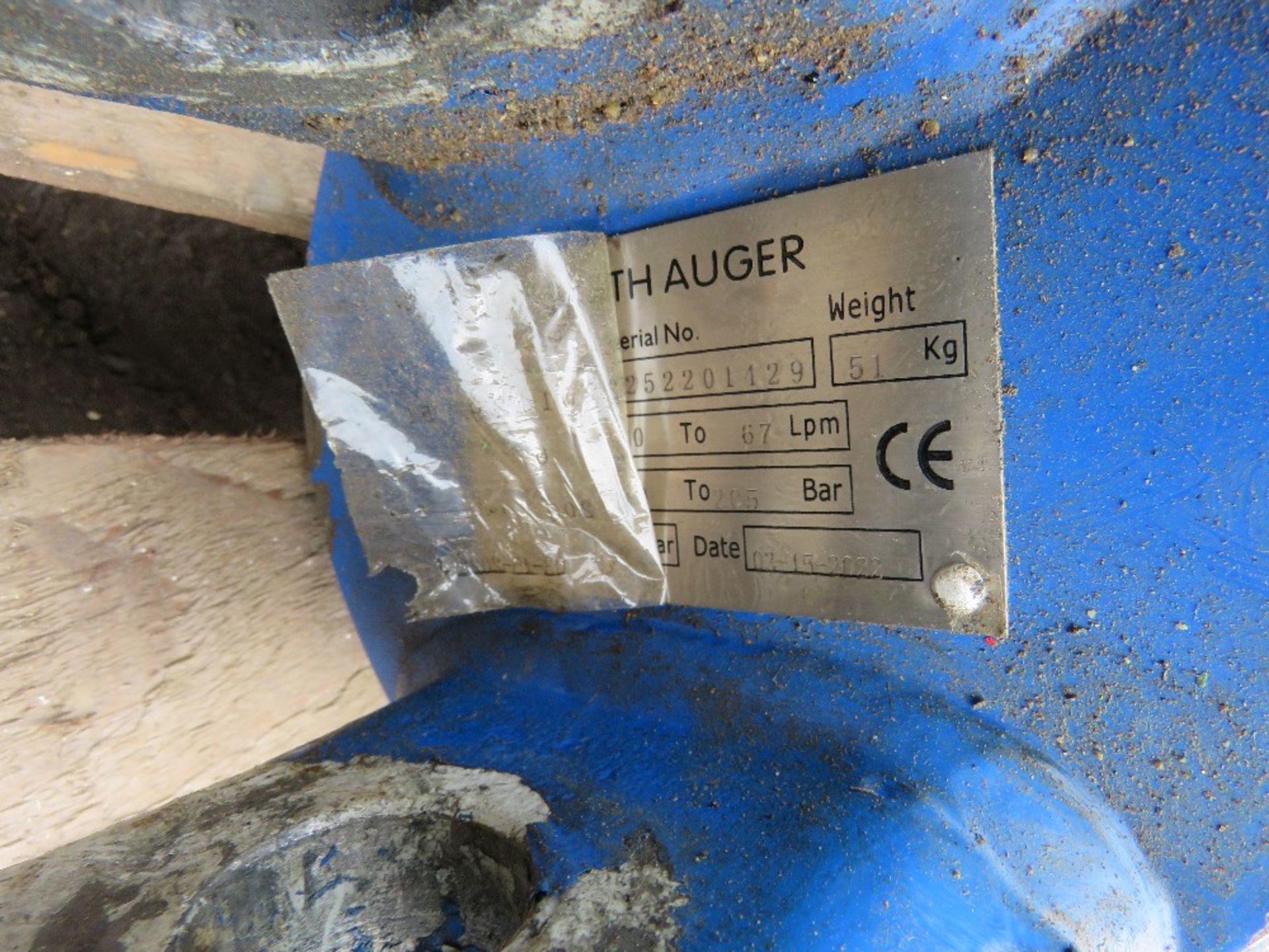 EXCAVATOR MOUNTED AUGER DRIVE HEAD. YEAR 2022 30MM TOP PIN, 65MM ROUND DRIVE SHAFT. - Image 2 of 3