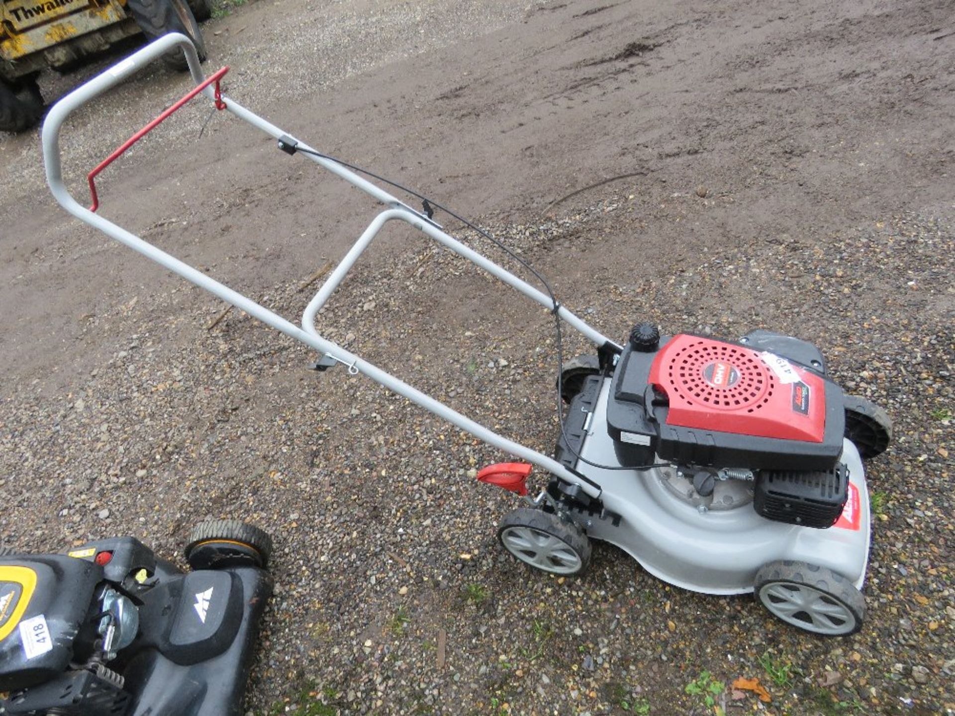 ALKO PETROL ENGINED ROTARY LAWNMOWER. NO COLLECTOR. THIS LOT IS SOLD UNDER THE AUCTIONEERS MARGI