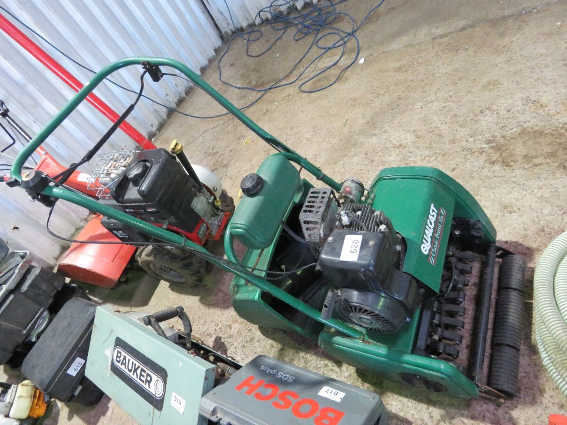 QUALCAST CLASSIC 35 CYLINDER MOWER WITH RAKE ATTATCHMENT AND GRASS BOX. THIS LOT IS SOLD UNDER T - Image 2 of 6