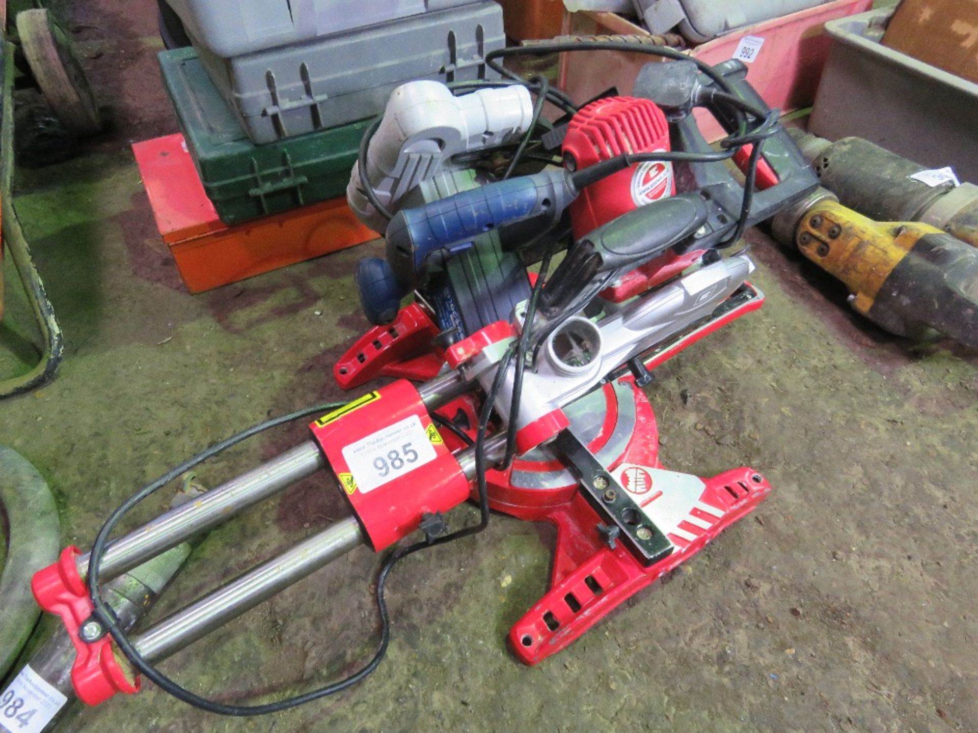 MITRE SAW AND A CIRCULAR SAW. THIS LOT IS SOLD UNDER THE AUCTIONEERS MARGIN SCHEME, THEREFORE NO