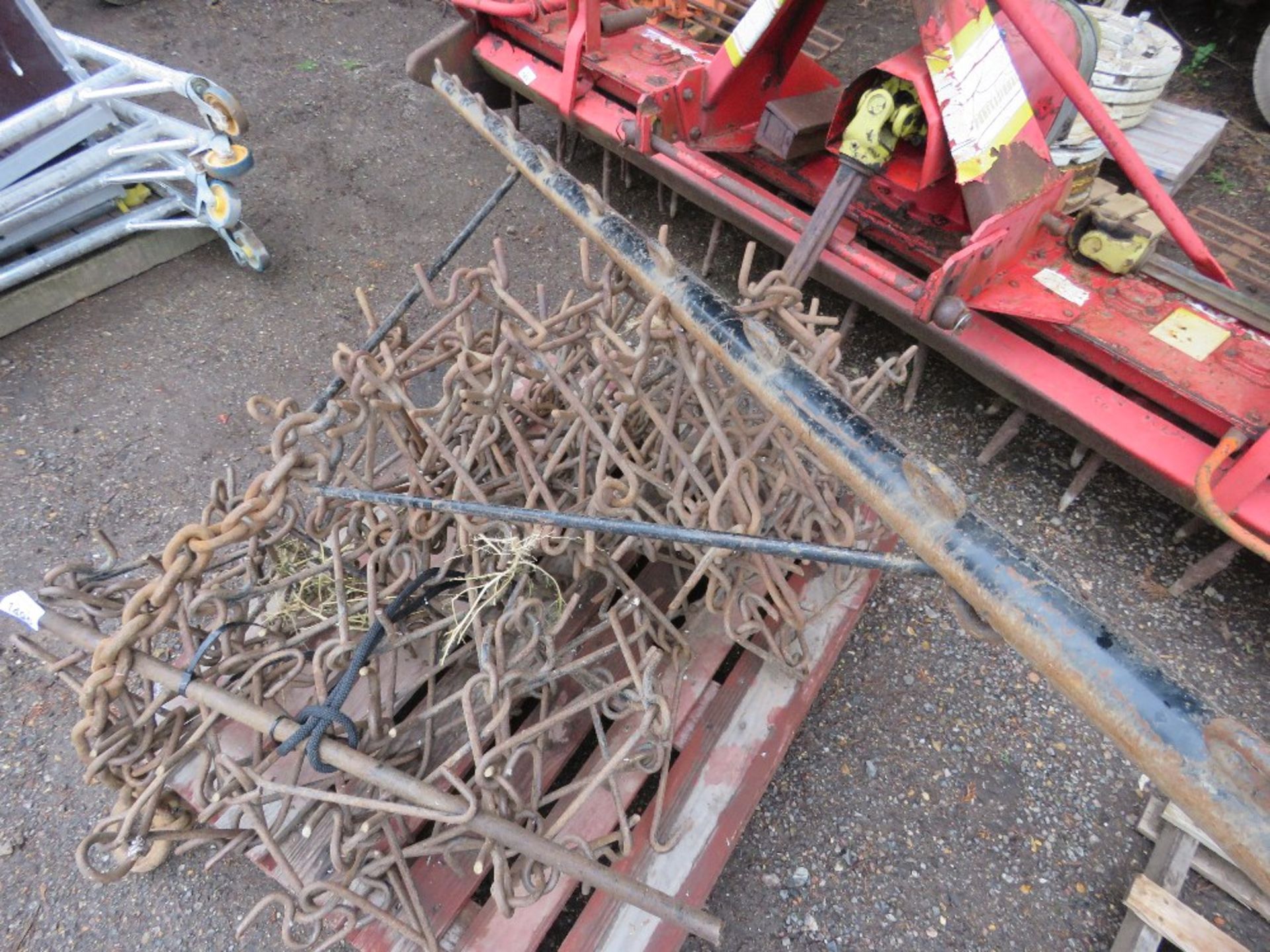 SET OF TOWED GRASS HARROWS WITH BAR, 8FT WIDTHE APPROX. DIRECT FROM LOCAL FARM. - Image 3 of 3