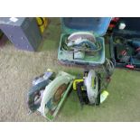 2 X CIRCULAR SAWS AND ANOTHER FOR SPARES OR REPAIR.