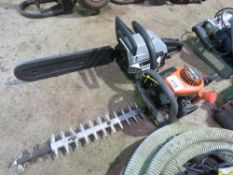 HEDGE CUTTER PLUS A CHAINSAW. THIS LOT IS SOLD UNDER THE AUCTIONEERS MARGIN SCHEME, THEREFORE N