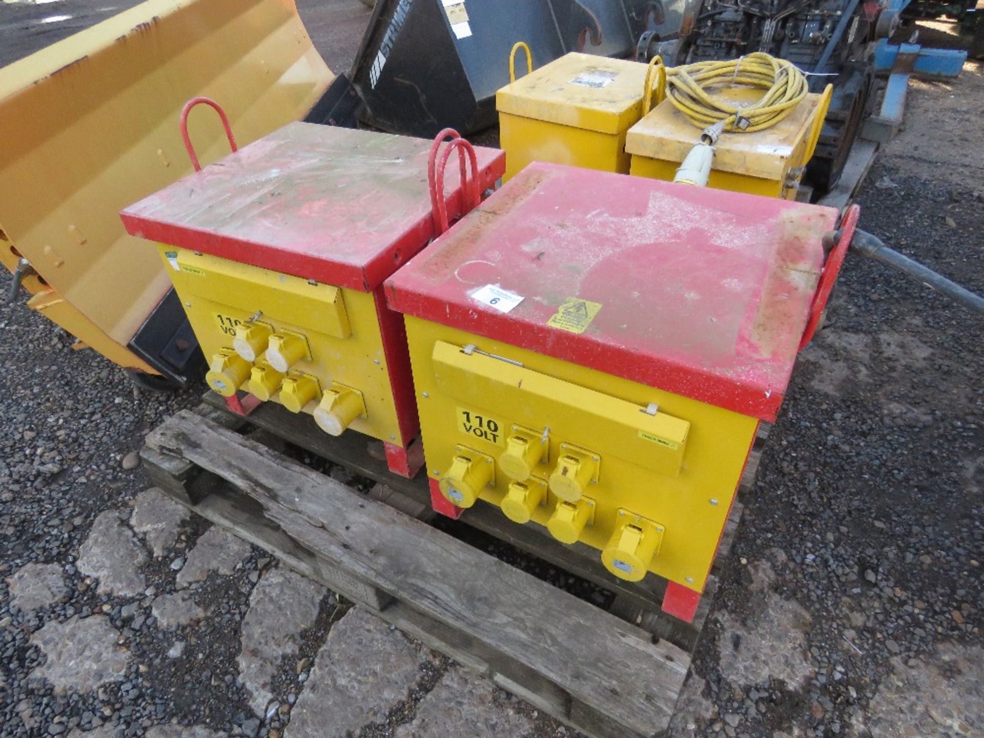 2 X LARGE SIZED SITE TRANSFORMERS, RED.