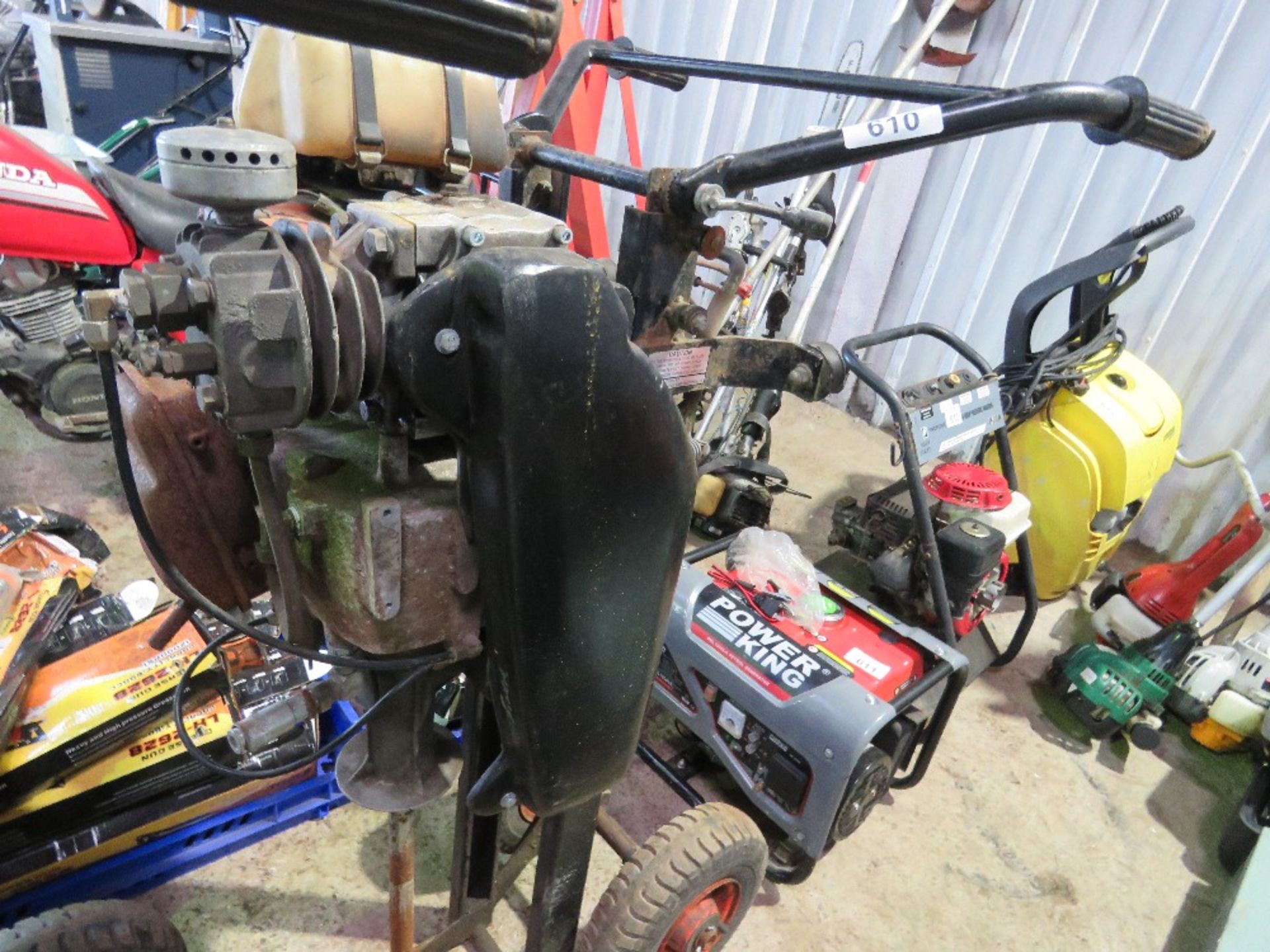 PETROL ENGINED SOIL AERATOR SPIKE UNIT, WITH ONBOARD COMPRESSOR ON WHEELS. - Image 2 of 6