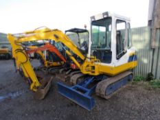 KOMATSU PC20 RUBBER TRACKED MINI DIGGER WITH BUCKETS. SN: F10413. WHEN TESTED WAS SEEN TO DRIVE, SLE