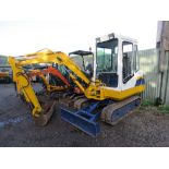 KOMATSU PC20 RUBBER TRACKED MINI DIGGER WITH BUCKETS. SN: F10413. WHEN TESTED WAS SEEN TO DRIVE, SLE