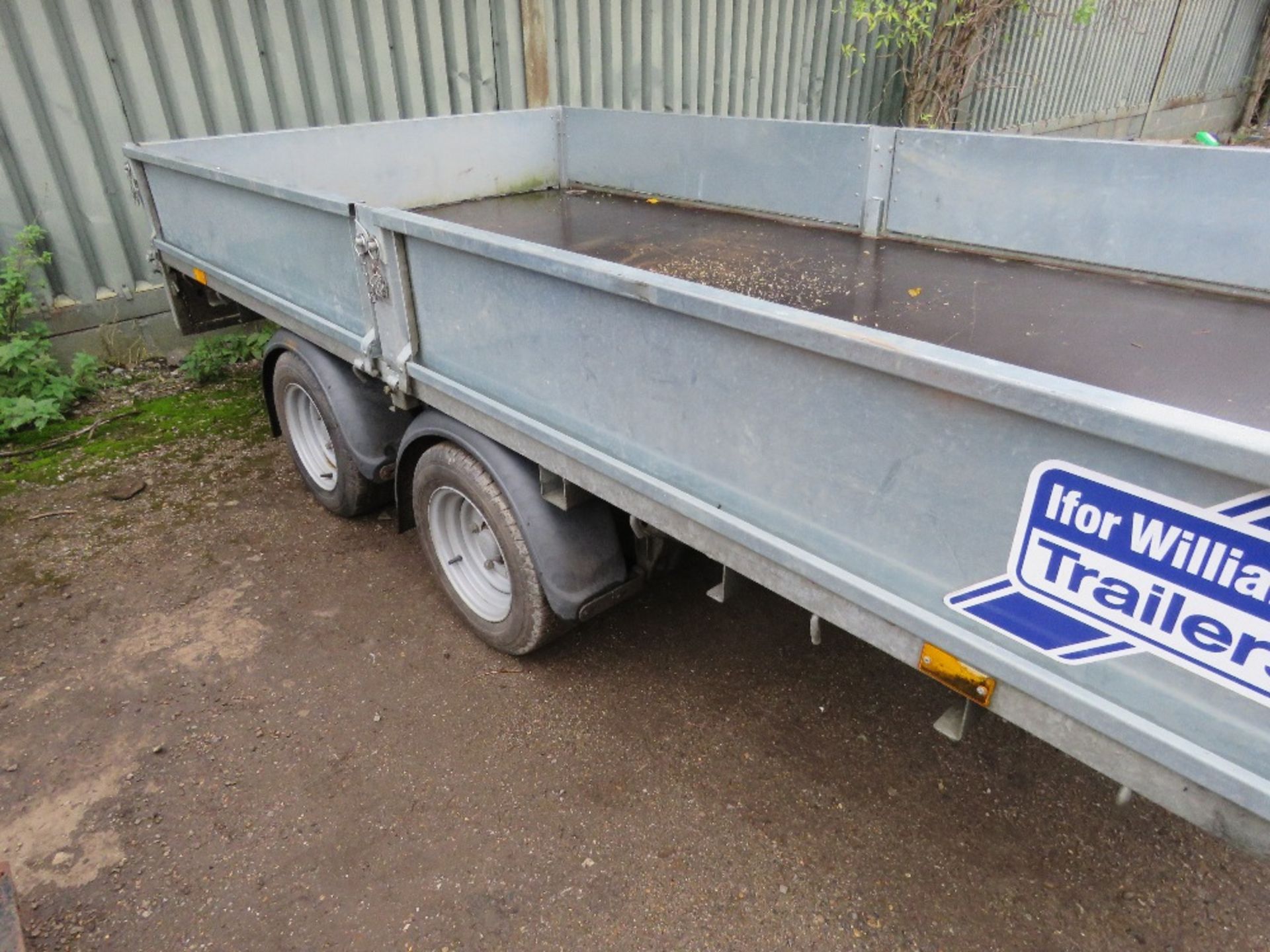 IFOR WILLIAMS 12FT LM126G TWIN AXLED PLANT TRAILER WITH SIDES, RAMPS AND TIE DOWN RINGS. YEAR 2019, - Image 5 of 11