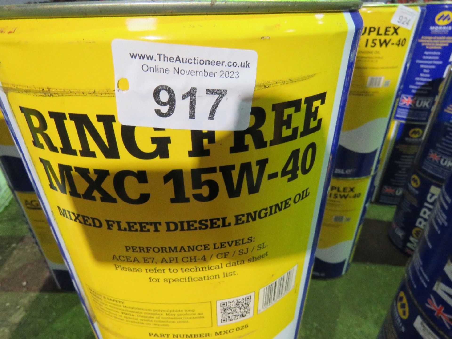 2NO 25LITRE DRUMS OF MORRIS OILS: RING FREE HIGH PERFORMANCE DIESEL ENGINE OIL.. SOURCED FROM C - Image 2 of 2