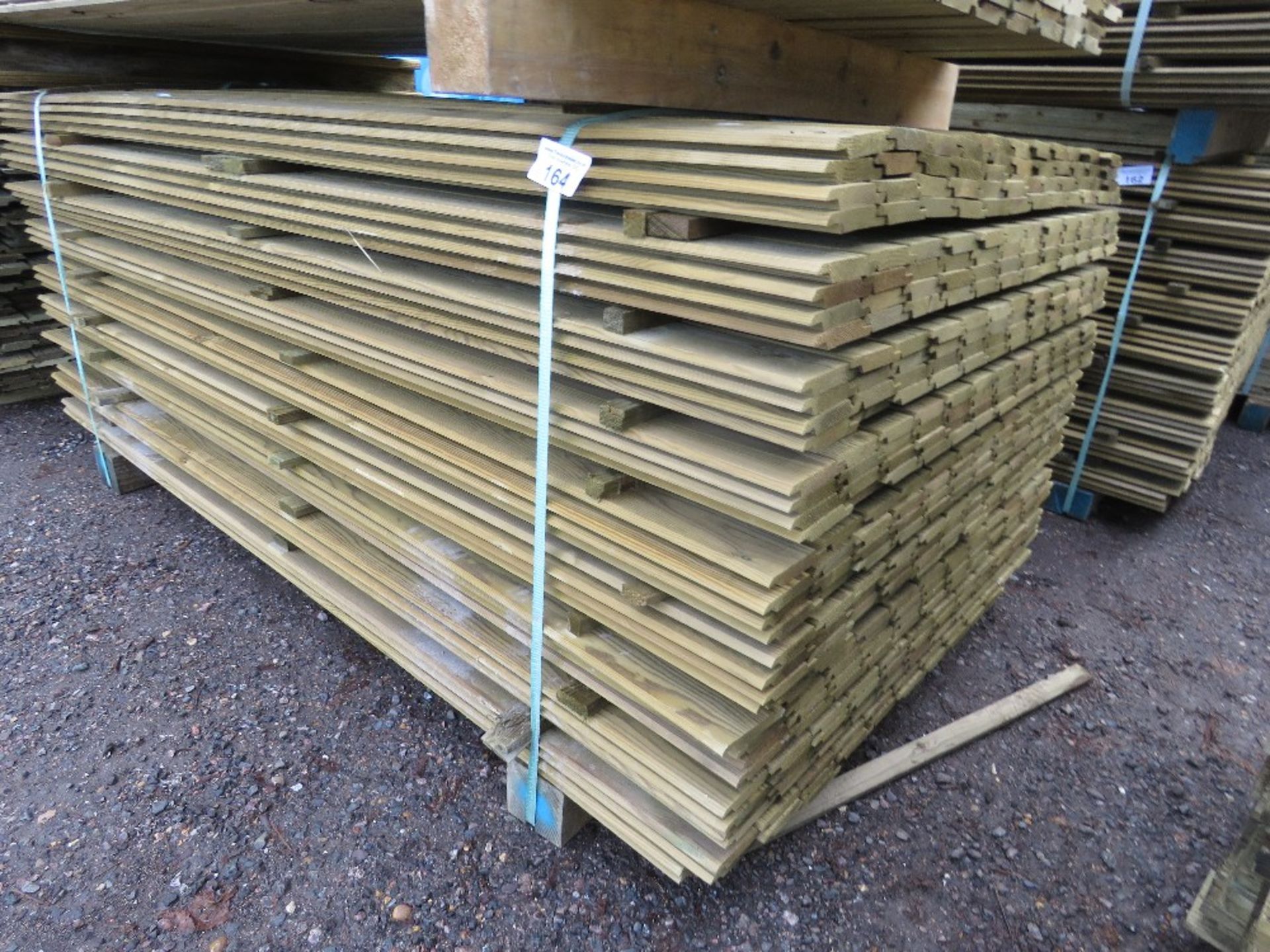 LARGE PACK OF TREATED SHIPLAP CLADDING BOARDS: 1.83M LENGTH X 100MM WIDTH APPROX.