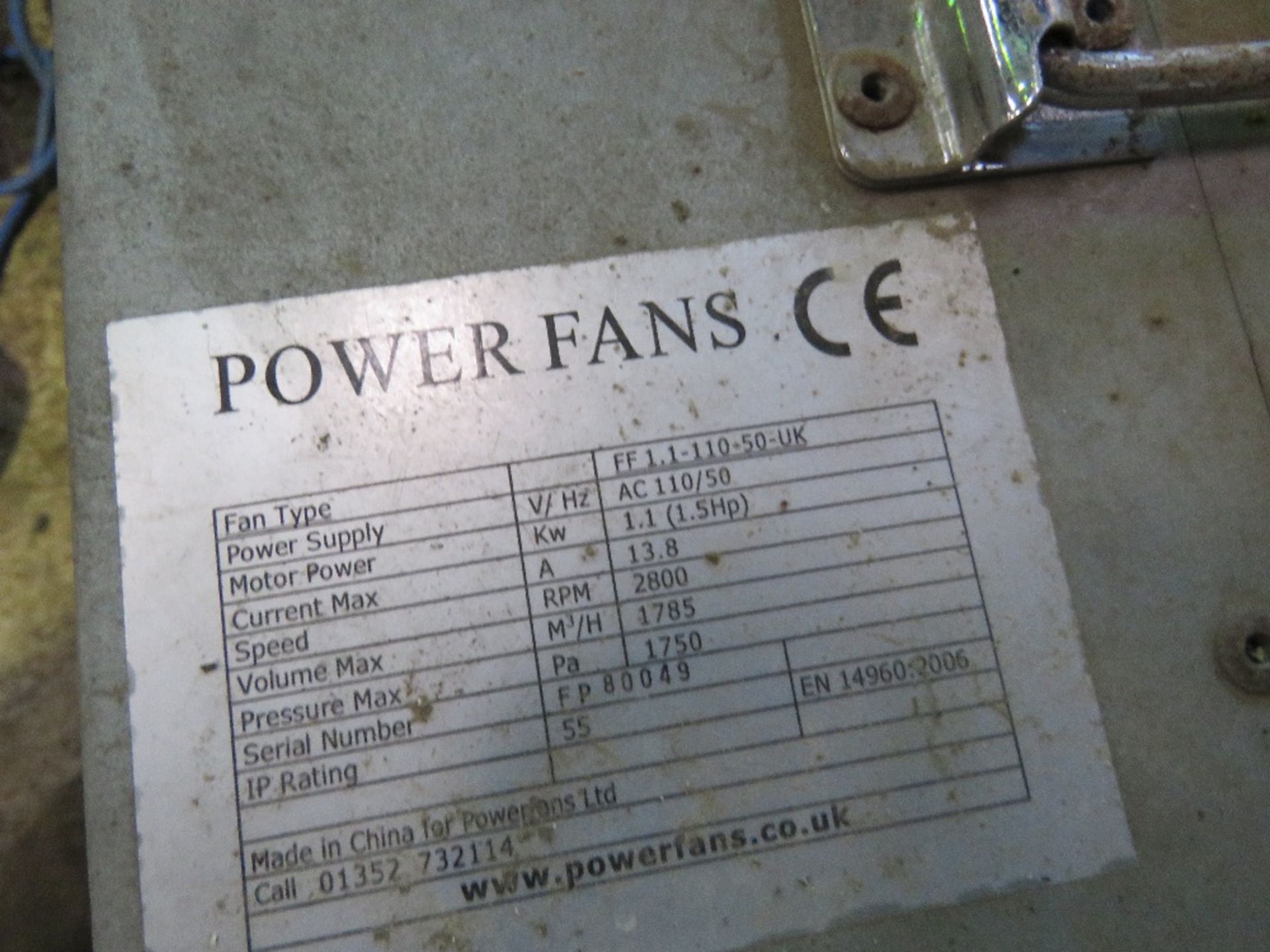 2 X 110V FAN UNITS. THIS LOT IS SOLD UNDER THE AUCTIONEERS MARGIN SCHEME, THEREFORE NO VAT WILL - Image 3 of 3