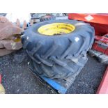 PAIR OF JCB 18.4 -26 WHEELS AND TYRES, 8 STUD CENTRES. DIRECT FROM LOCAL SMALLHOLDING. THIS LOT IS