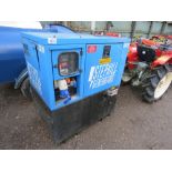 STEPHILL 10KVA SKID MOUNTED GENERATOR, SINGLE PHASE 240V OUTPUT, KUBOTA DIESEL ENGINE. RECENTLY REMO