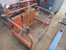 FORKLIFT MOUNTED BOTTLE CAGE.