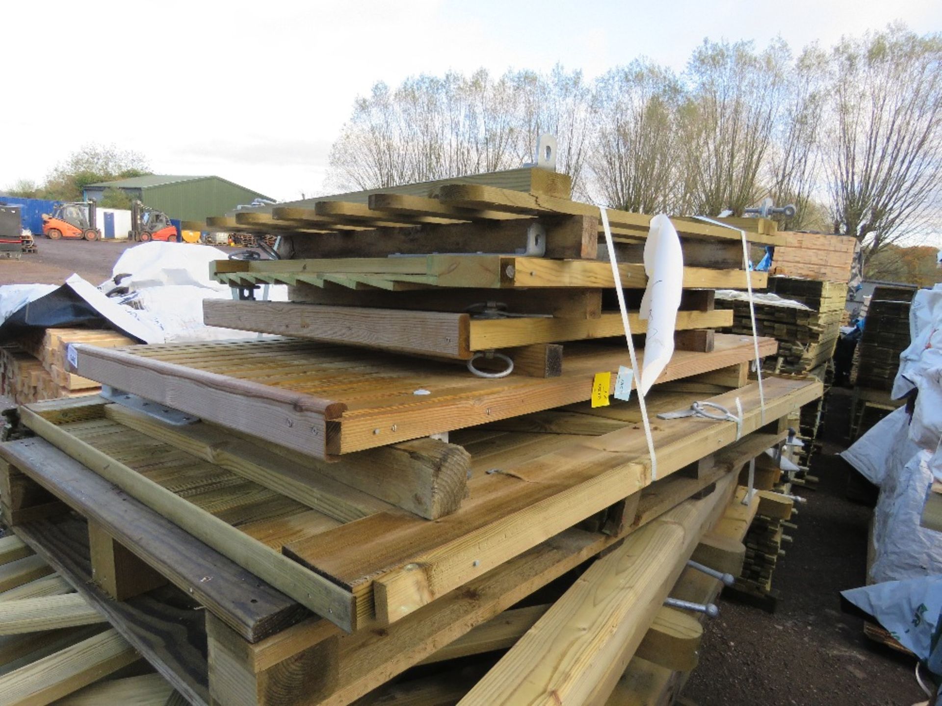 5 X ASSORTED WOODEN PEDESTRIAN GATES.