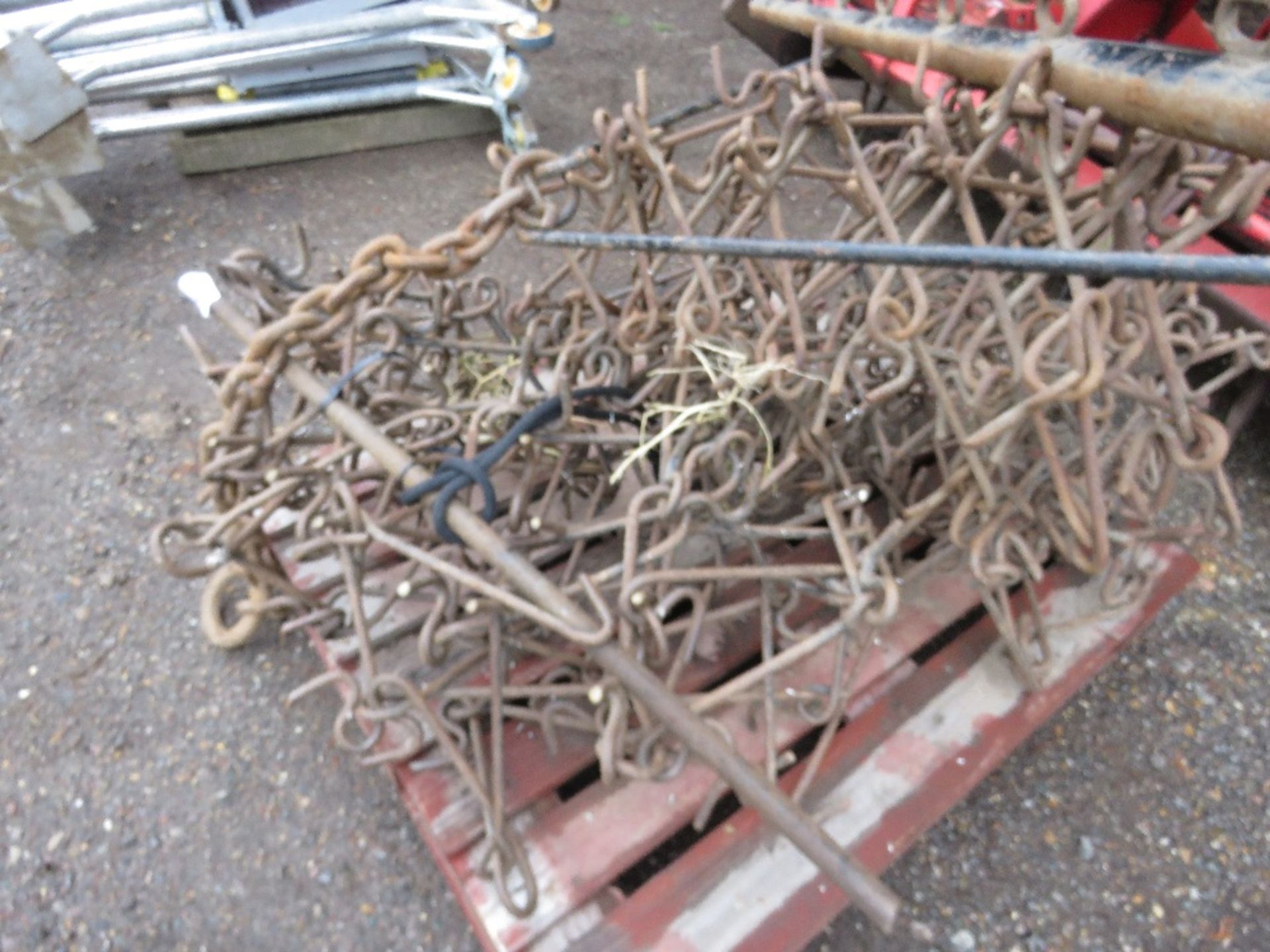 SET OF TOWED GRASS HARROWS WITH BAR, 8FT WIDTHE APPROX. DIRECT FROM LOCAL FARM. - Image 2 of 3