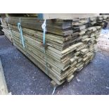 LARGE PACK OF FEATHEREDGE TREATED TIMBER CLADDING BOARDS. 1.8M LENGTH X 100MM WIDTH APPROX