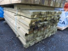 PACK OF TREATED ANGLE CUT PANEL RAILS, MIXED PROFILES, MAINLY 1.83M LENGTH APPROX.