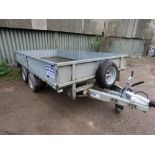 IFOR WILLIAMS 12FT LM126G TWIN AXLED PLANT TRAILER WITH SIDES, RAMPS AND TIE DOWN RINGS. YEAR 2019,