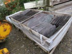 3 X STILLAGES/PALLETS OF PRE USED ROOFING SLATES.