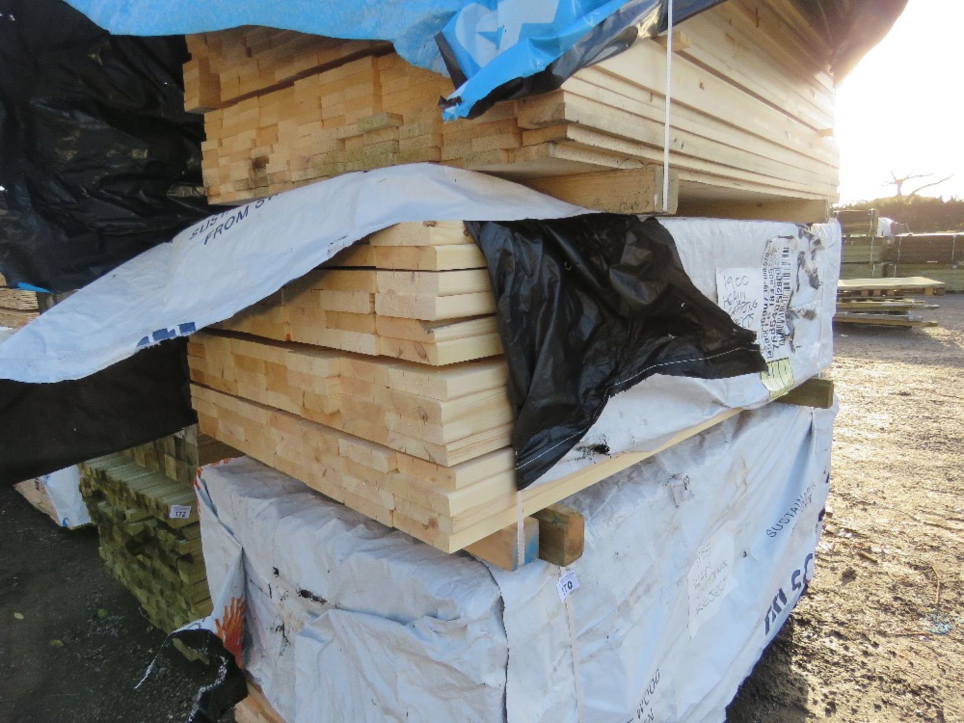 PACK OF UNTREATED TIMBER BOARDS 1.9M LENGTH X 145MM X 35MM APPROX.