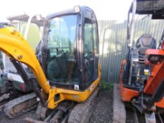 JCB 8018 CABBED MINI EXCAVATOR, YEAR 2011 BUILD. WITH 2 NO. BUCKETS. 2961 RECORDED HOURS. SN: JCB080