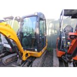 JCB 8018 CABBED MINI EXCAVATOR, YEAR 2011 BUILD. WITH 2 NO. BUCKETS. 2961 RECORDED HOURS. SN: JCB080