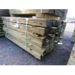 LARGE PACK OF PRESSURE TREATED FEATHER EDGE FENCE CLADDING TIMBER BOARDS. MIXED 1.45-1.75M LENGTH (M