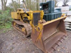 PERKINS ENGINED DROTT TYPE TRACKED LOADING SHOVEL WITH 4 IN 1 BUCKET. WHEN BRIEFLY TESTED WAS SEEN T