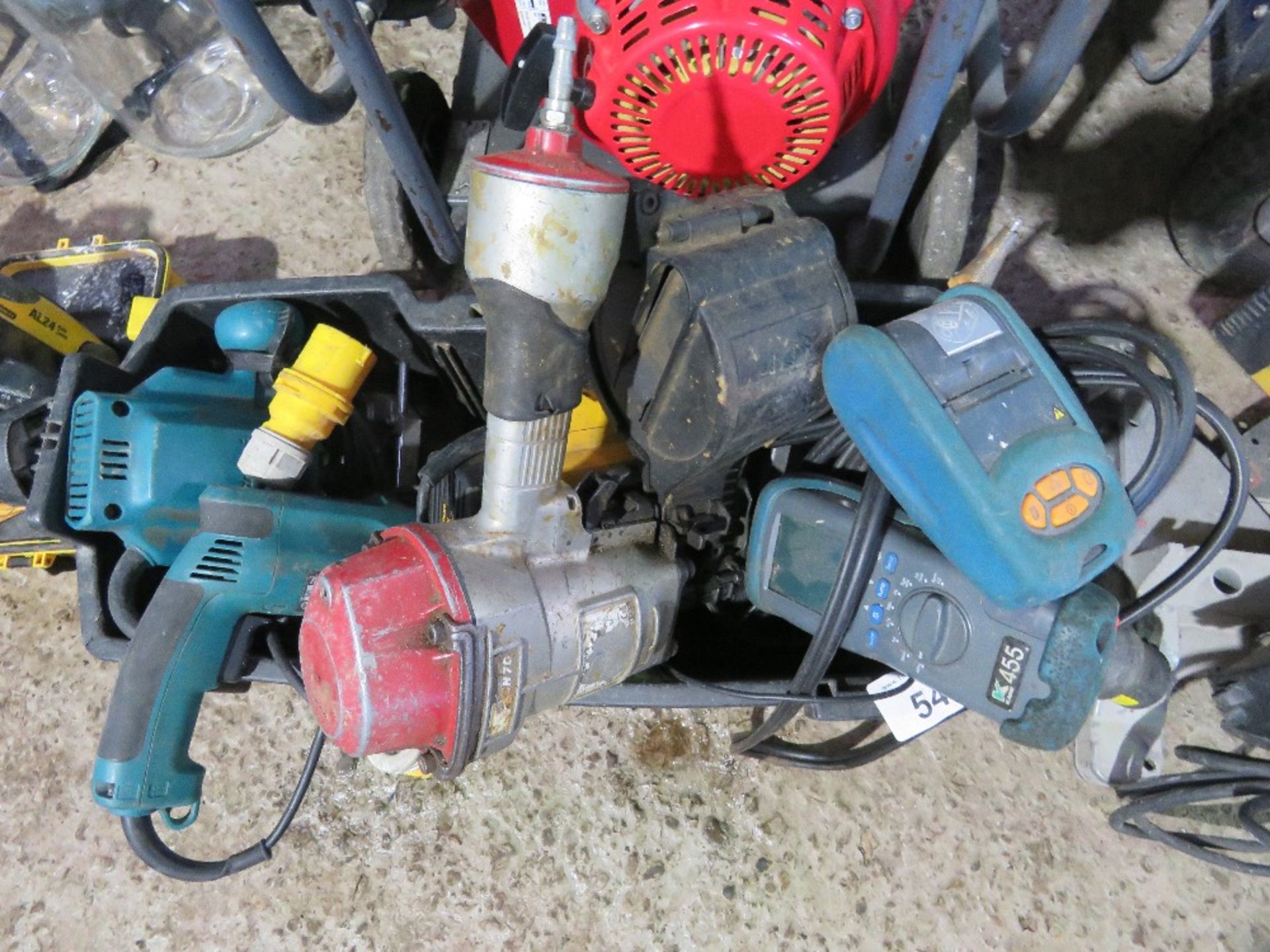 3 POWER TOOLS, AN AIR NAILER, 1 X METER, 1 X PRINTER. THIS LOT IS SOLD UNDER THE AUCTIONEERS MAR