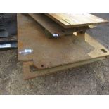 2 X LARGE STEEL ROAD PLATES 8FT X 4FT X 20MM APPROX.