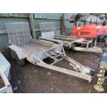INDESPENSION TWIN AXLE MINI DIGGER TRAILER, 8FT X 4FT INTERNAL MEASUREMENT APPROX. DIRECT FROM LOCAL