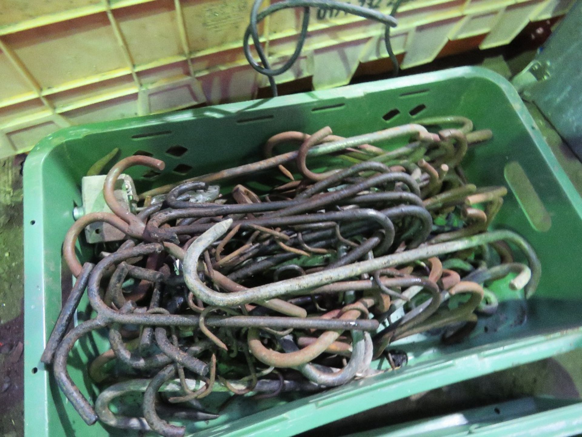 2 X TRAYS CONTAINING MEAT HOOKS ETC. THIS LOT IS SOLD UNDER THE AUCTIONEERS MARGIN SCHEME, THEREF - Image 2 of 3