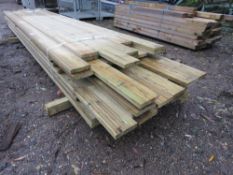 LARGE PACK OF TREATED DECKING BOARDS 3.6M-4.7M LENGTH X 150MM X 30MM APPROX.