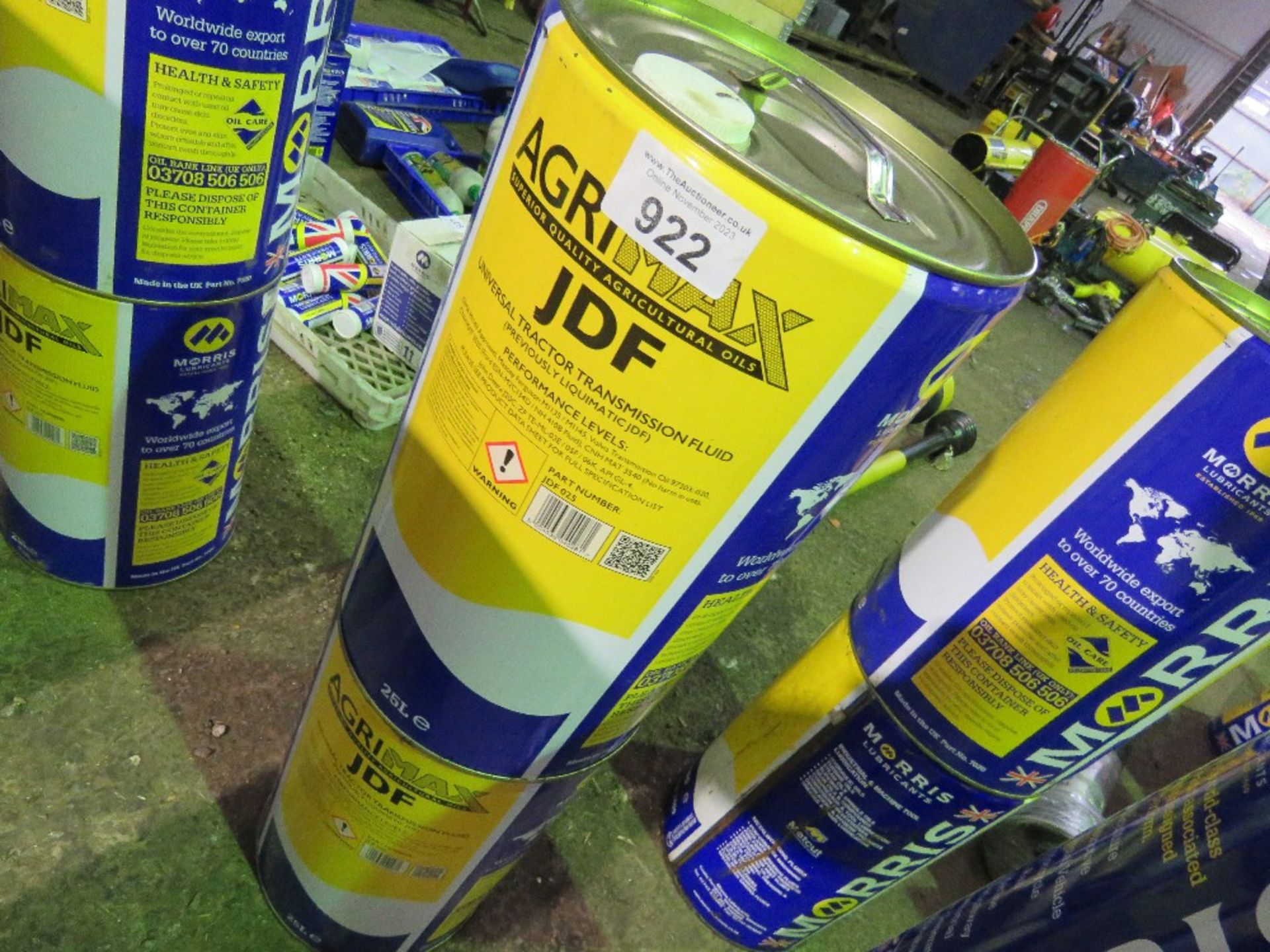2NO 25LITRE DRUMS OF MORRIS OILS: JDF UNIVERSAL TRANSMISSION FLUID. SOURCED FROM COMPANY LIQUID