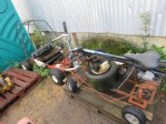 2 X PETROL GO KARTS NEEDING ATTENTION, PLUS A BIKE. THIS LOT IS SOLD UNDER THE AUCTIONEERS MARGI