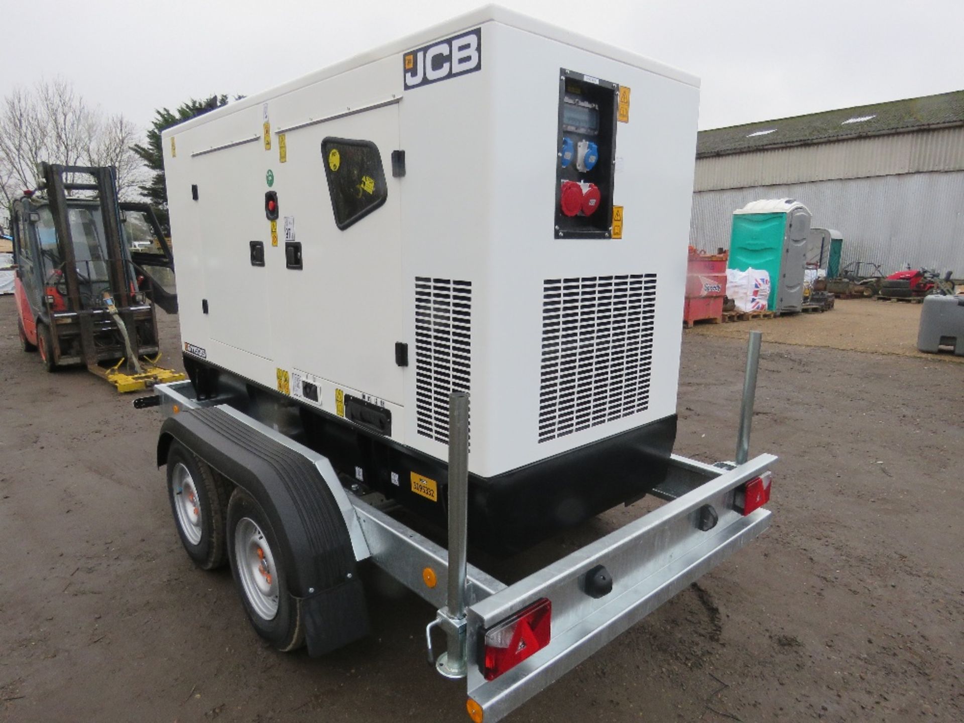 2023 JCB G115QS silenced diesel generator New & Unused, mounted on New & Unused Year 2023 KNOTT 1,80