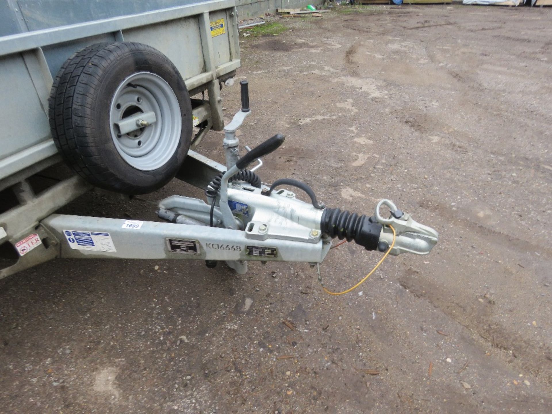 IFOR WILLIAMS 12FT LM126G TWIN AXLED PLANT TRAILER WITH SIDES, RAMPS AND TIE DOWN RINGS. YEAR 2019, - Image 2 of 11