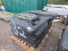 2 X PALLETS OF HERAS TYPE FENCE BASES/FEET, APPROXIMATELY 65NO IN TOTAL. THIS LOT IS SOLD UNDER