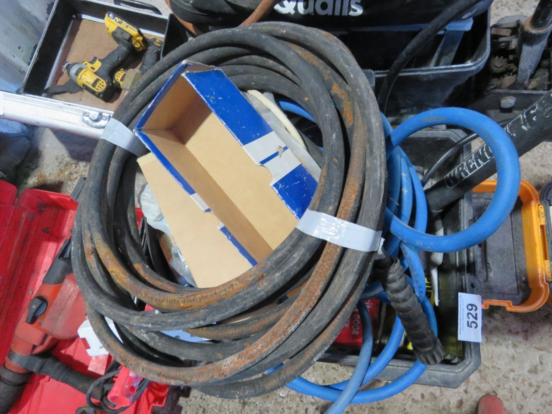 BOX OF SUNDRIES INCLUDING PRESSURE WASHER HOSES ETC.