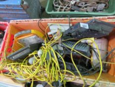 ASSORTED LEADS AND LIGHTS. THIS LOT IS SOLD UNDER THE AUCTIONEERS MARGIN SCHEME, THEREFORE NO VAT