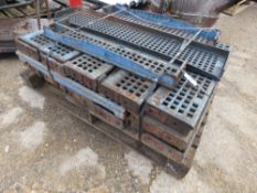 PALLET CONTAINING APPROX. 32 NO. DECORATIVE CAST IRON STEP TREADS, MAINLY 75CM X 19CM APPROX.